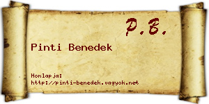 Pinti Benedek névjegykártya